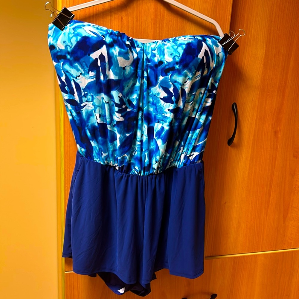 Blue Abstract Women's One Piece Swimsuit